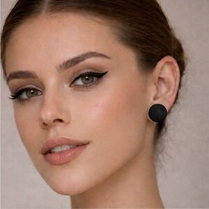 Clover Black Stud Earrings